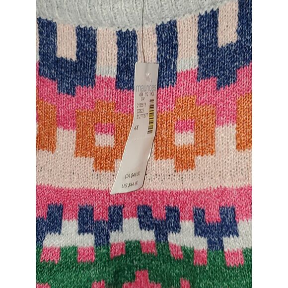 A Maurices Women's Plus Sized Sweater Pullover Fall/Winter Patterned 4X NWT - Picture 3 of 11